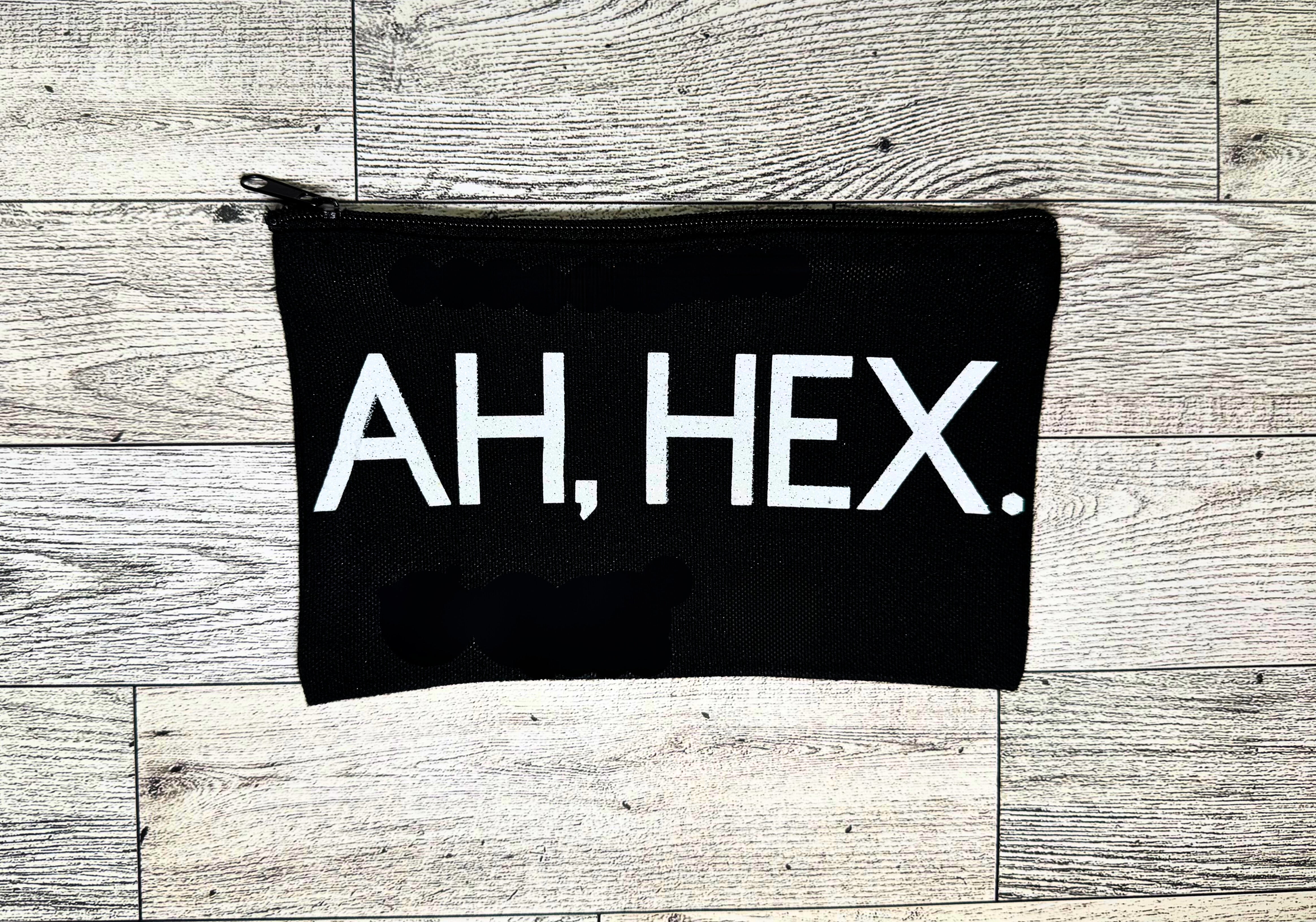 Hex Bag Black Canvas Zippered Pouch