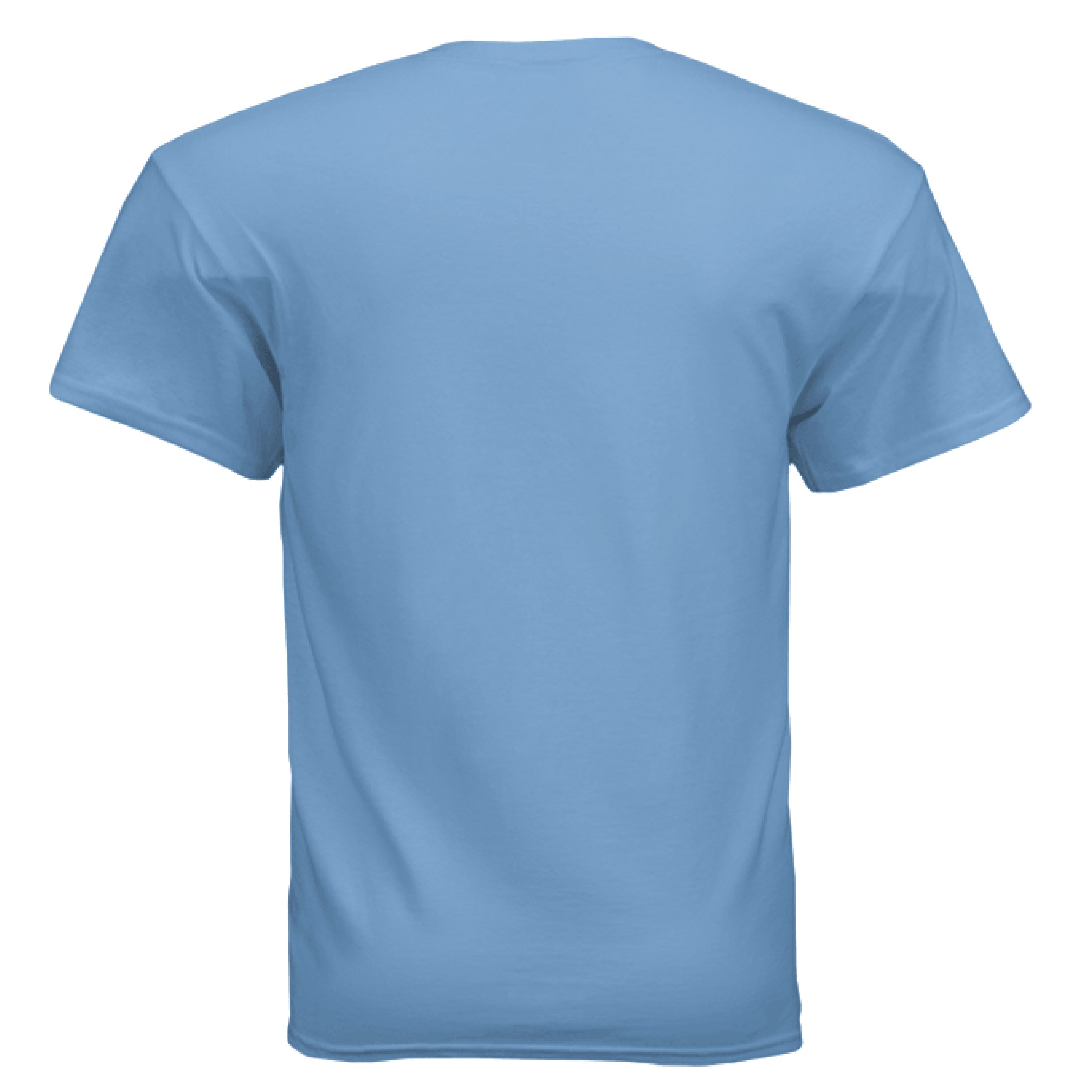 This is the Carolina Blue Into the Abyss T-Shirt by Lee Hansheng Studios. This is showcasing the back. There is no images or illustrations. It is against a white background.