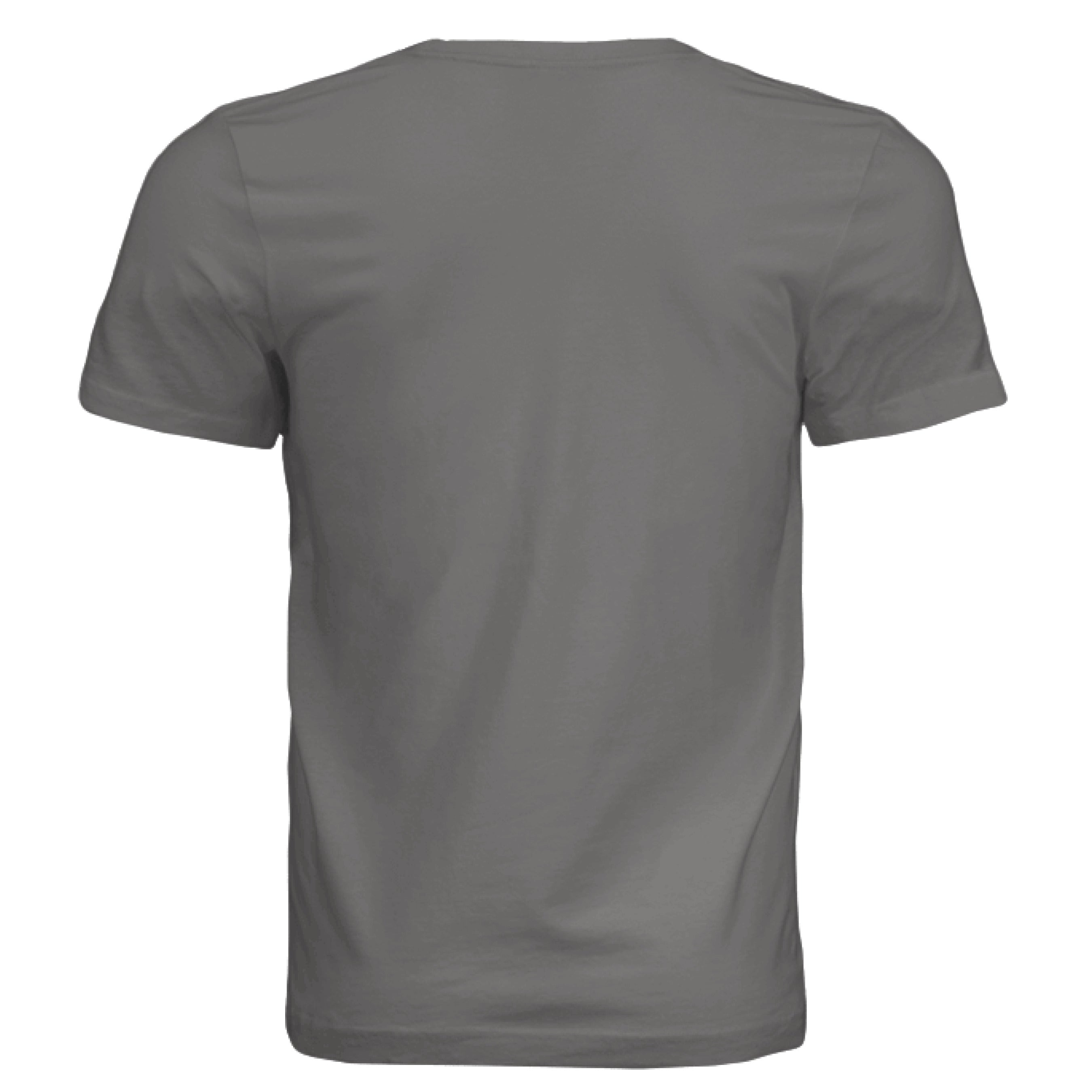 This is the Dark Grey Emotionless T-Shirt by Lee Hansheng Studios. This is showcasing the back. There's no images or illustrations. It is against a white background.