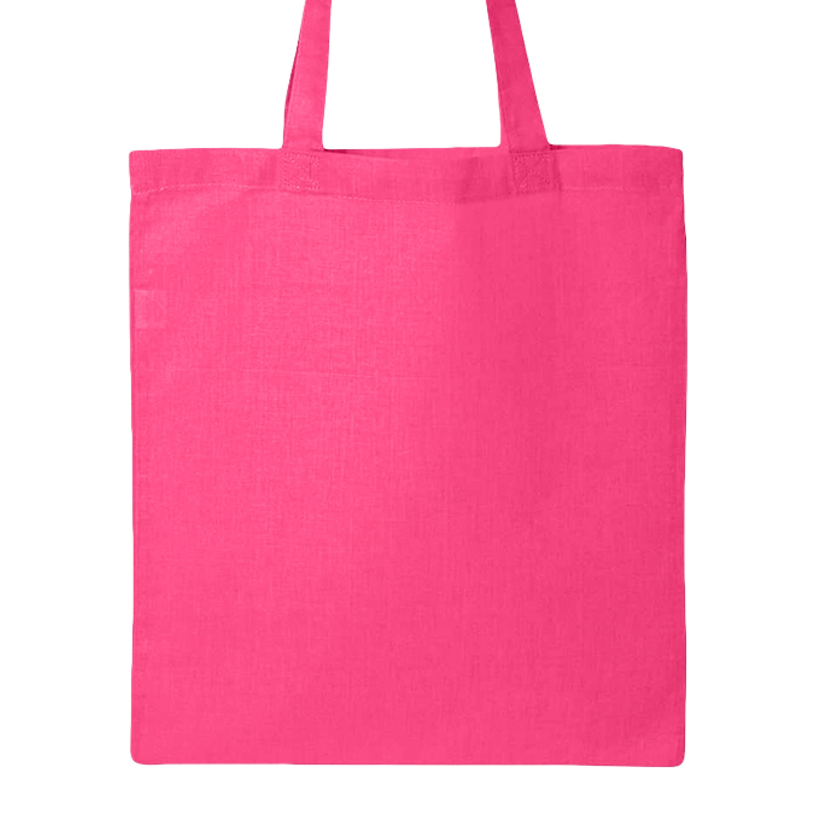 This is the Hot Pink Mothman Boba Canvas Tote by Dazzle & Daggers Design. This is showcasing the back of the tote. There isn't any images or illustrations. It is against a white background.
