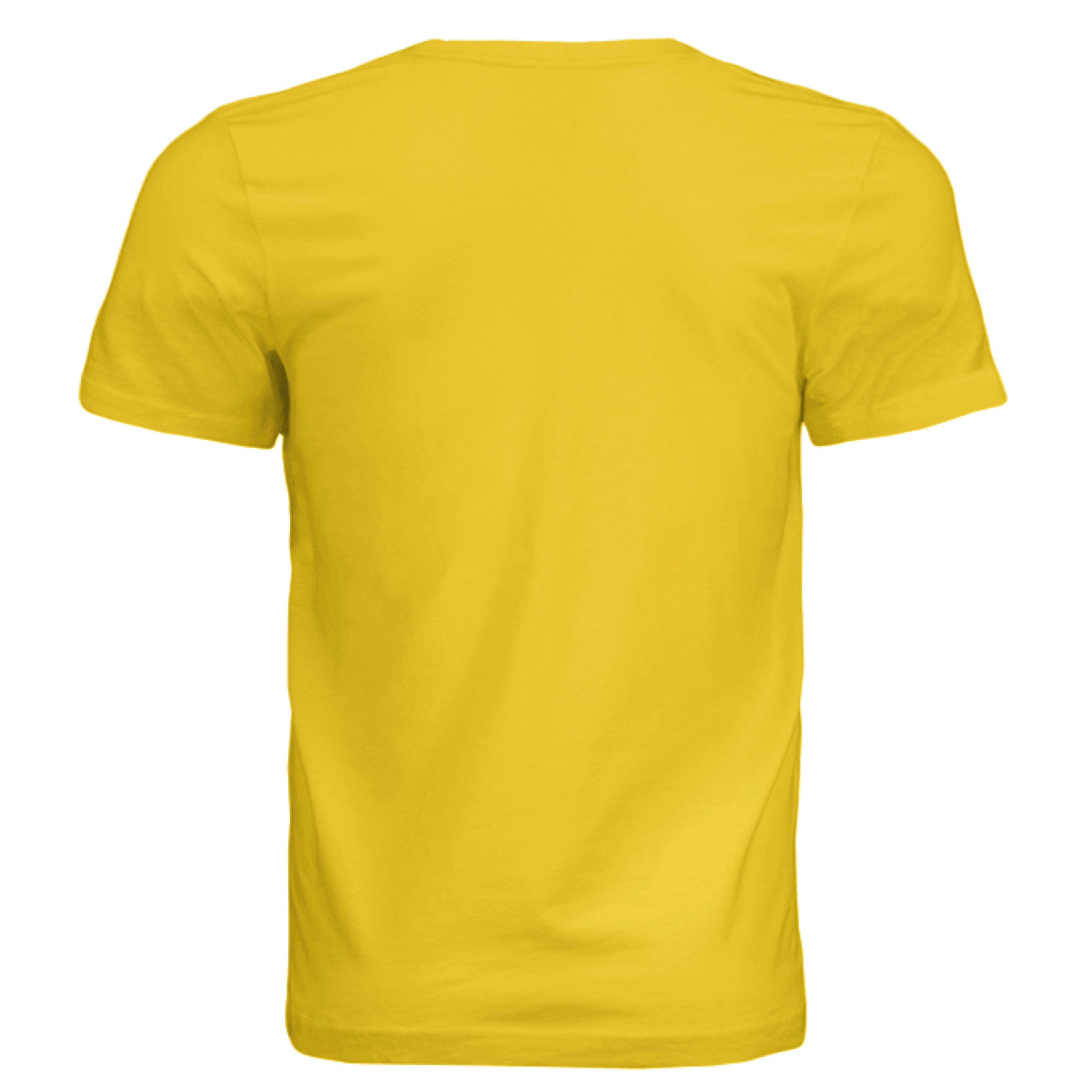 This is the Maize Yellow Adopt Eve's Dogs T-Shirt to help raise awareness and adopt. This is showcasing the back of the shirt. There are no images or illustrations on the shirt. It is against a white background.