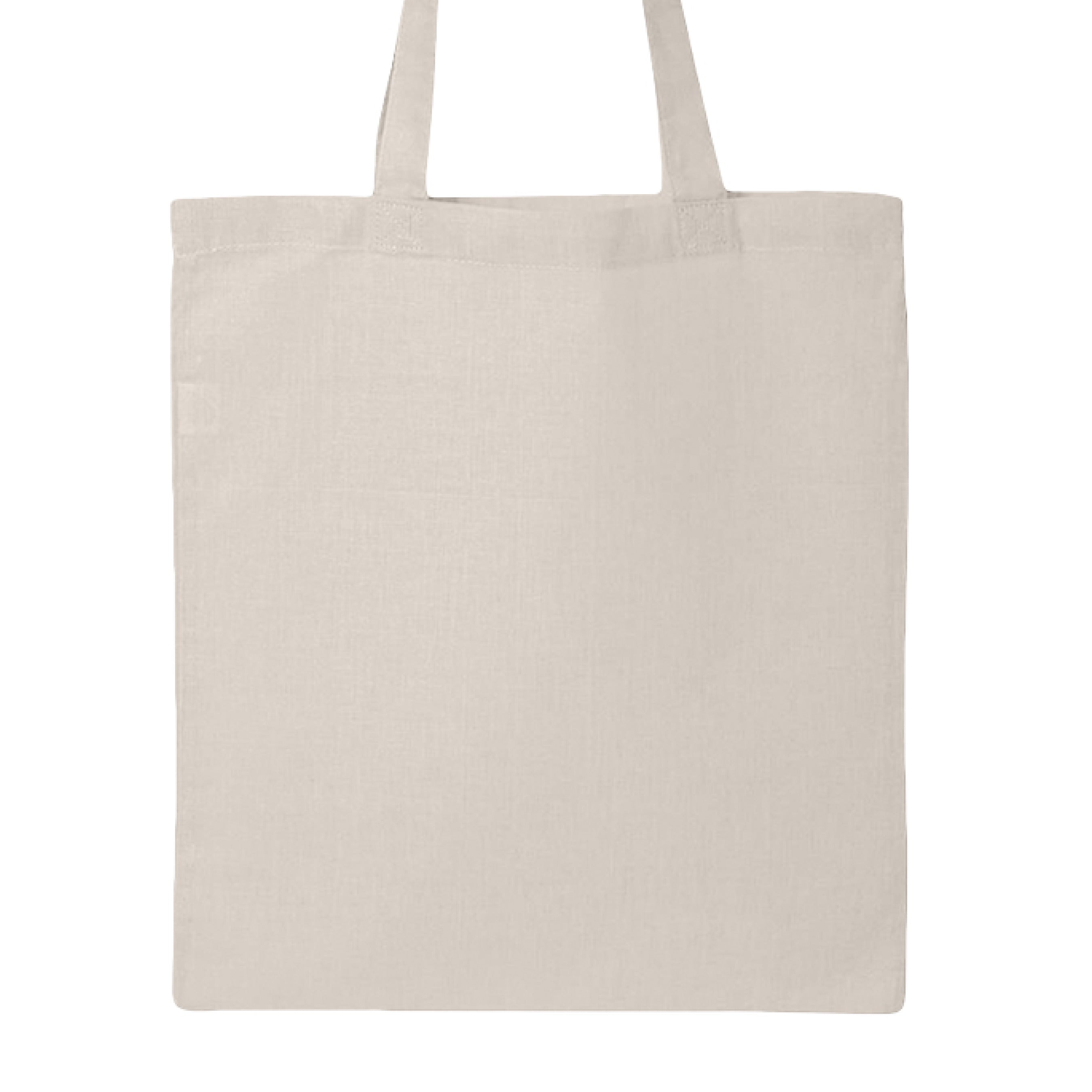 This is the Natural Mushroom Canvas Tote by Storm Garden Studio. This is showcasing the back of the tote. There's no illustrations or images. It is against a white background.