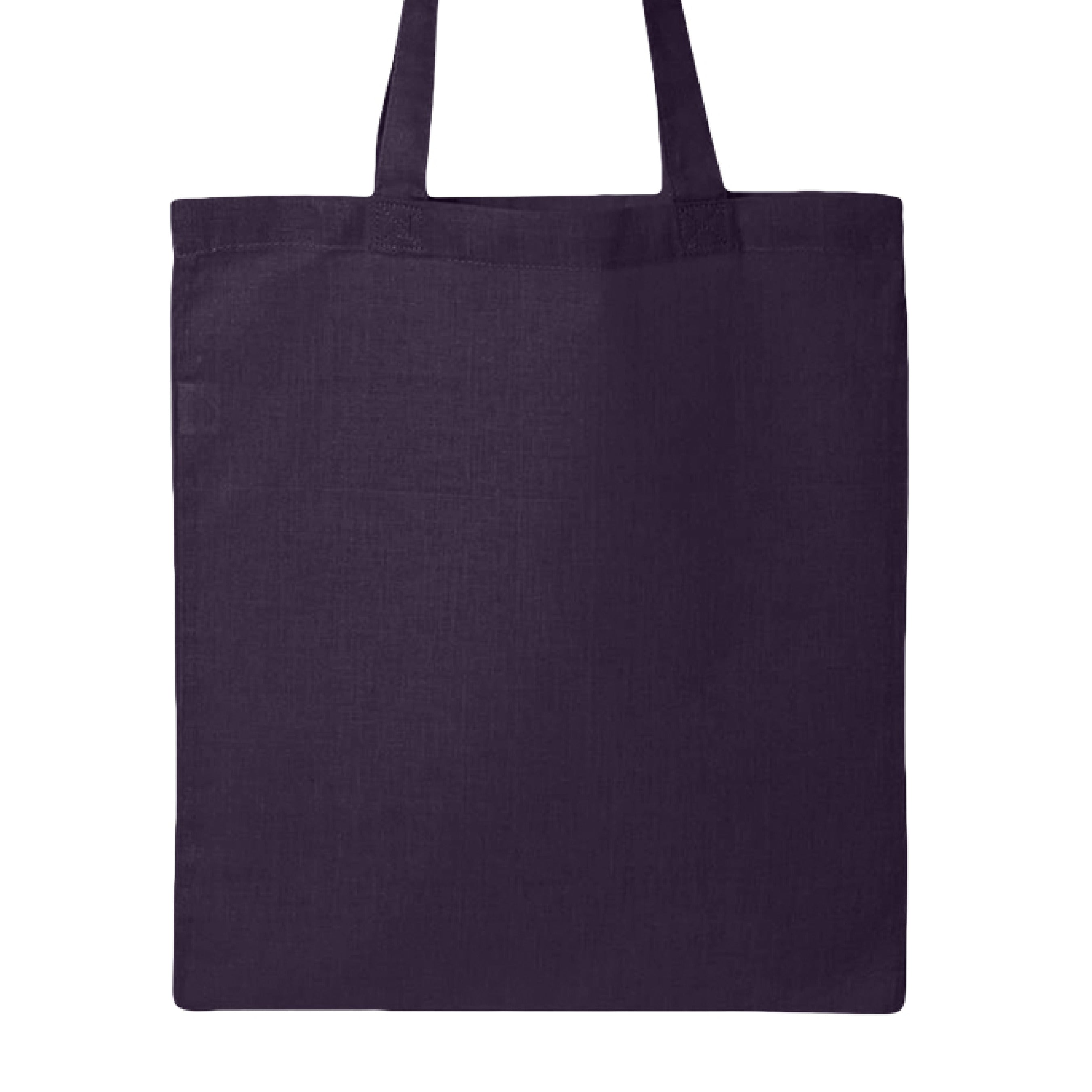 This is the Navy Into the Abyss Canvas Tote by Lee Hansheng Studios. This is showcasing the back of the tote. There are no illustrations or images. It is against a white background.