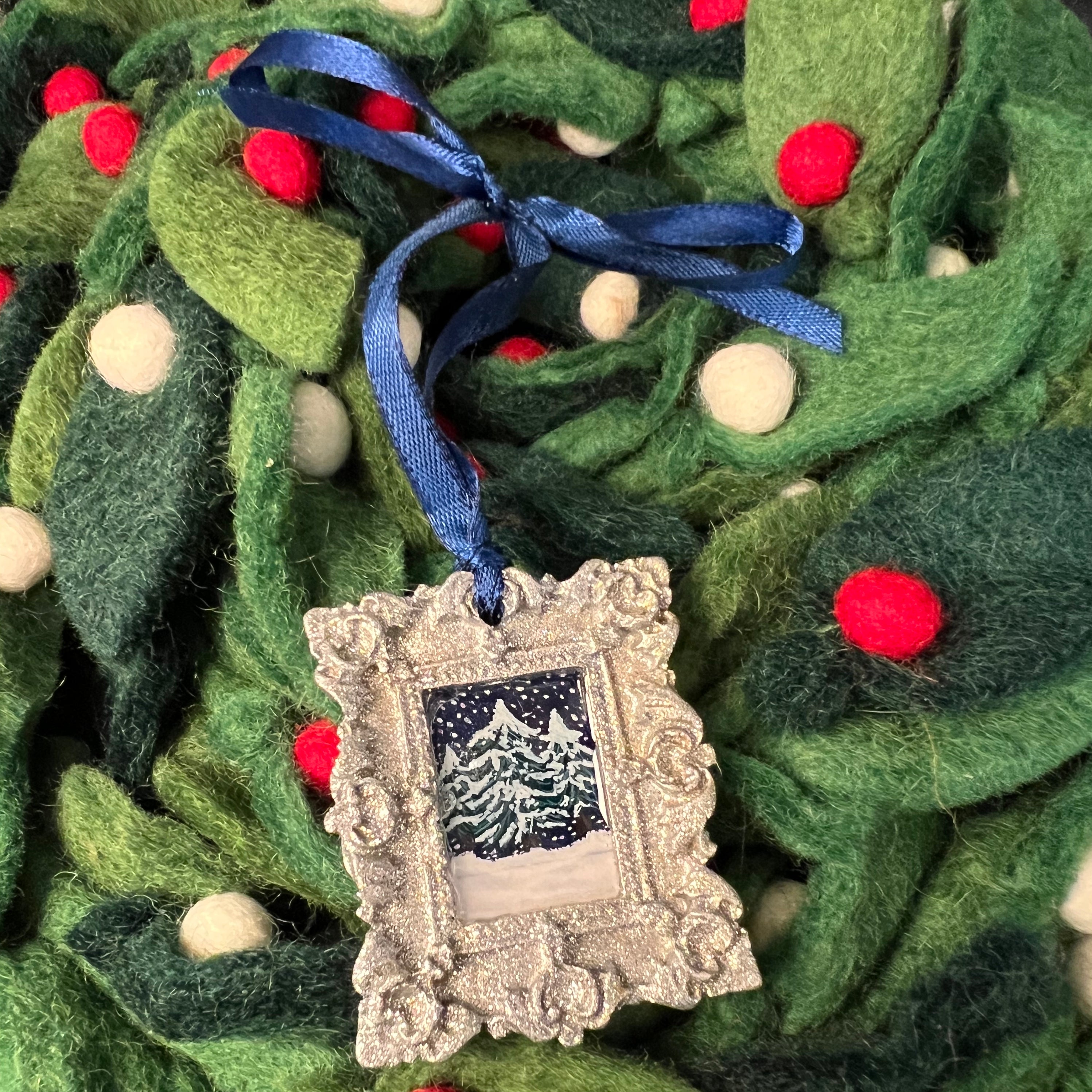 Snow Laden Trees Rectangle Ornament