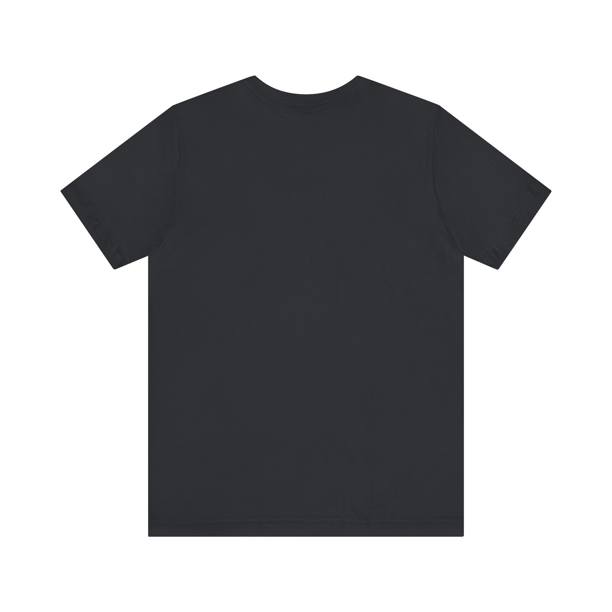 This is the Vintage Black Ghost T-Shirt by Storm Garden Studio. This comes in sizes S - L. This showcases the back of the shirt. It is the color of the shirt. It is against a white background.
