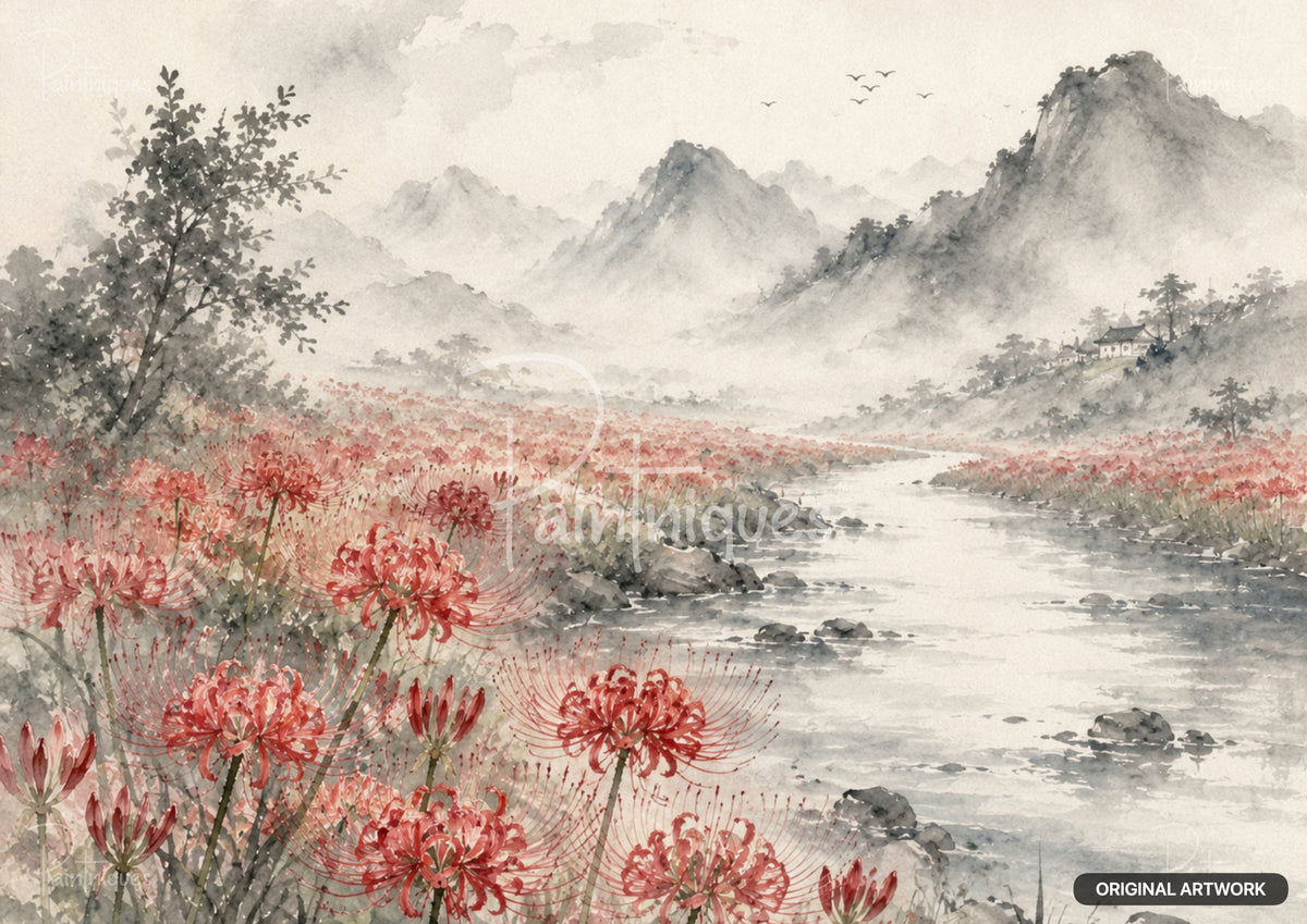 Valley of Higanbana Decoupage Paper