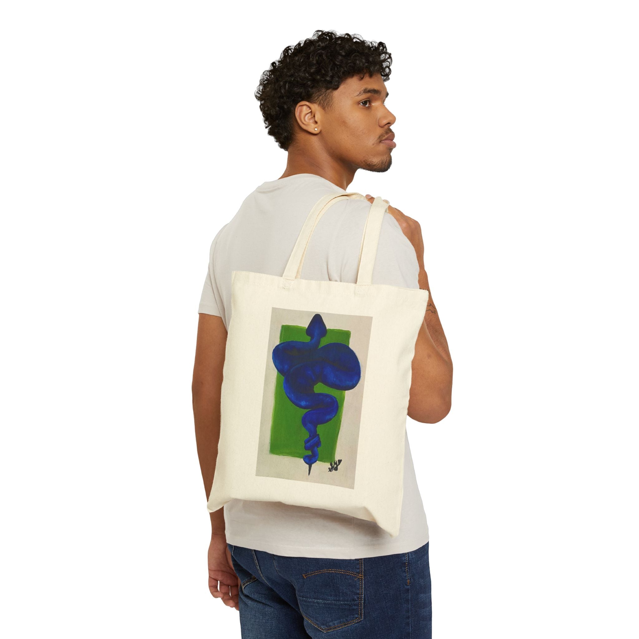 Blue Suede Snake – Canvas Tote