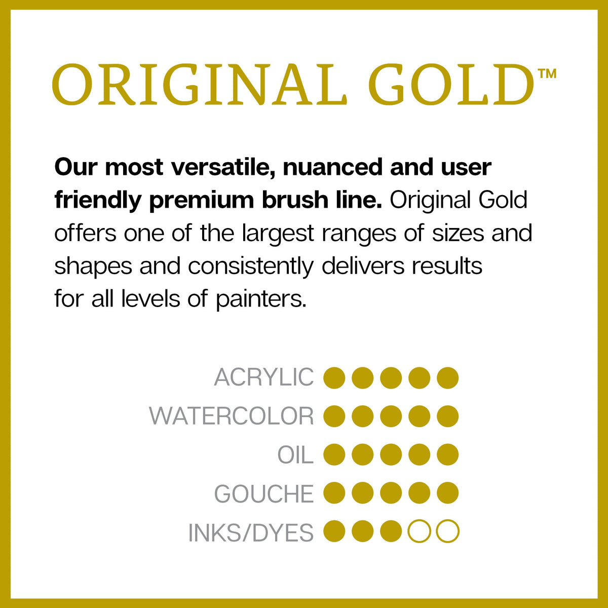 Original Gold® 9035 Round Needle Point Brush Set - 5 pcs