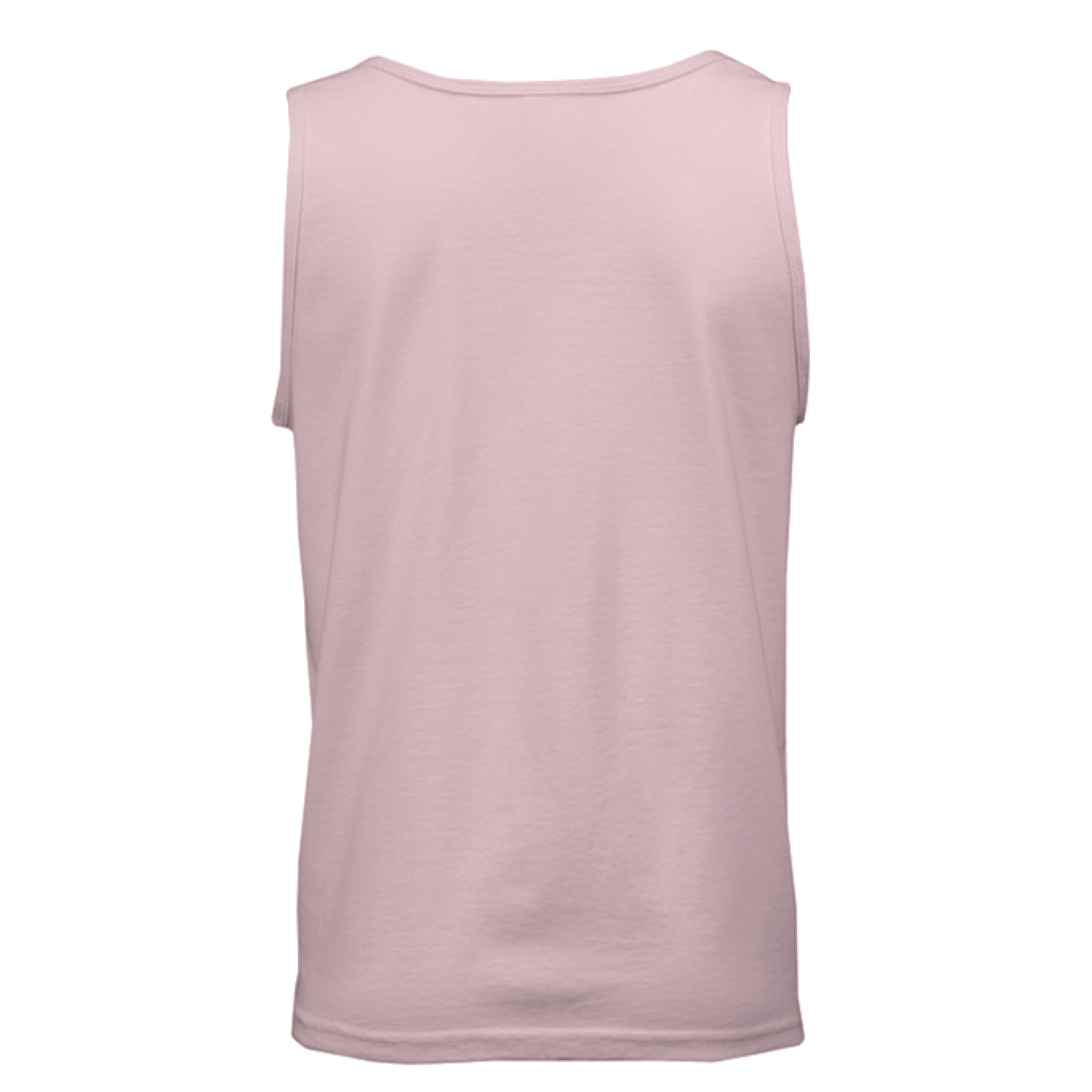 This is the Pink Fuck Fascism Tank by Lee Hansheng Studios. This is showcasing the back of the tank. There are no images or illustrations. It is against a white background. 