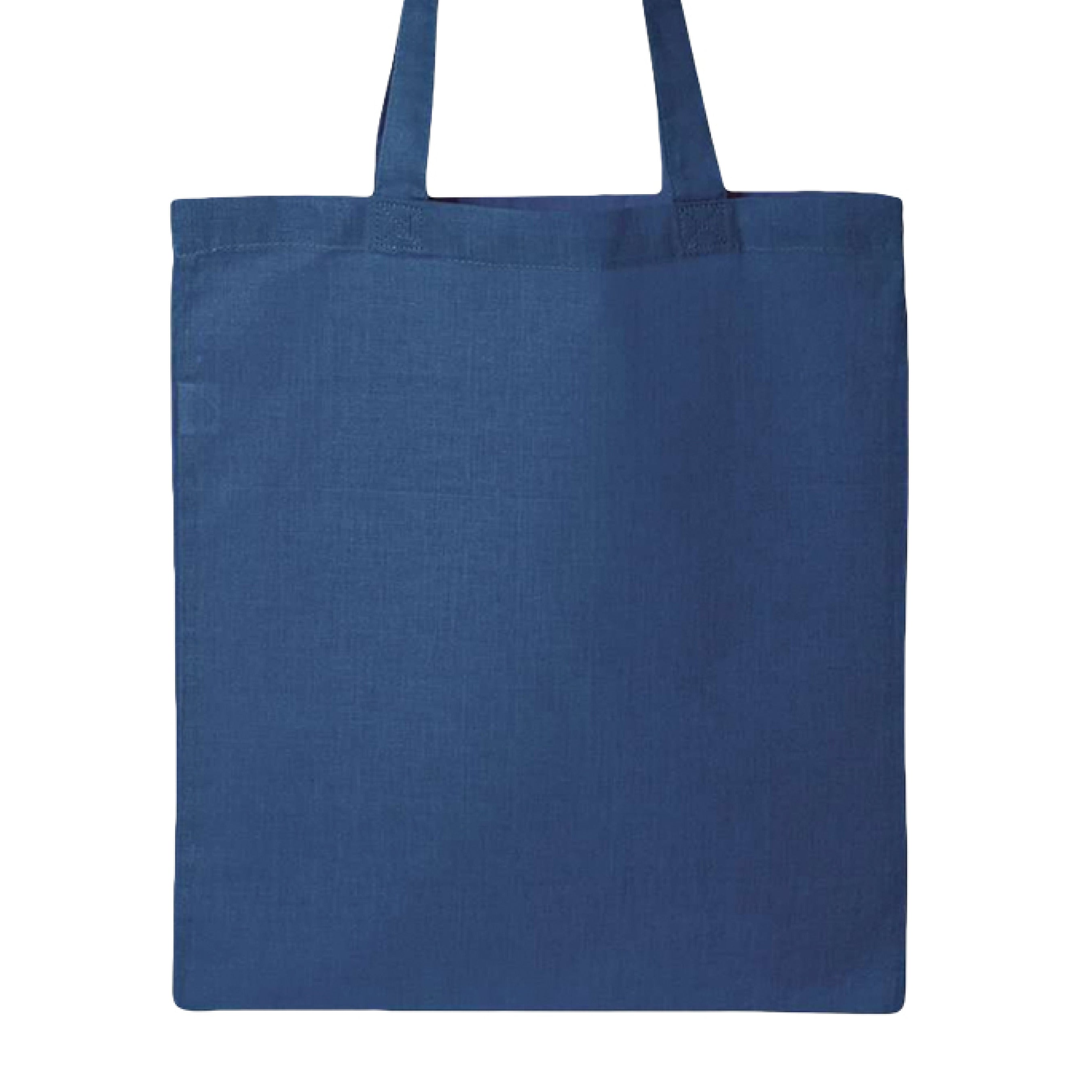 This is the Royal Into the Abyss Canvas Tote by Lee Hansheng Studios. This is showcasing the back of the tote. There are no illustrations or images. It is against a white background. 