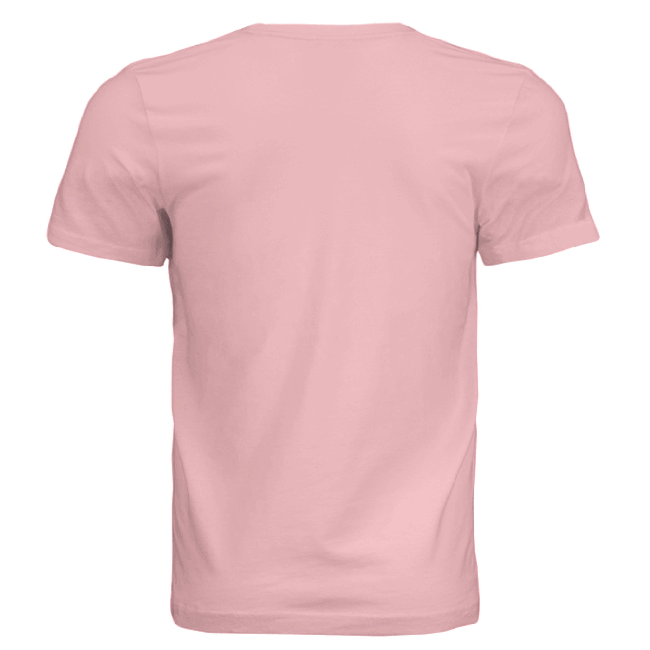 This is the Soft Pink Adopt Eve's Dogs T-Shirt to help raise awareness and adopt. This is showcasing the back of the shirt. There are no images or illustrations on the shirt. It is against a white background. 
