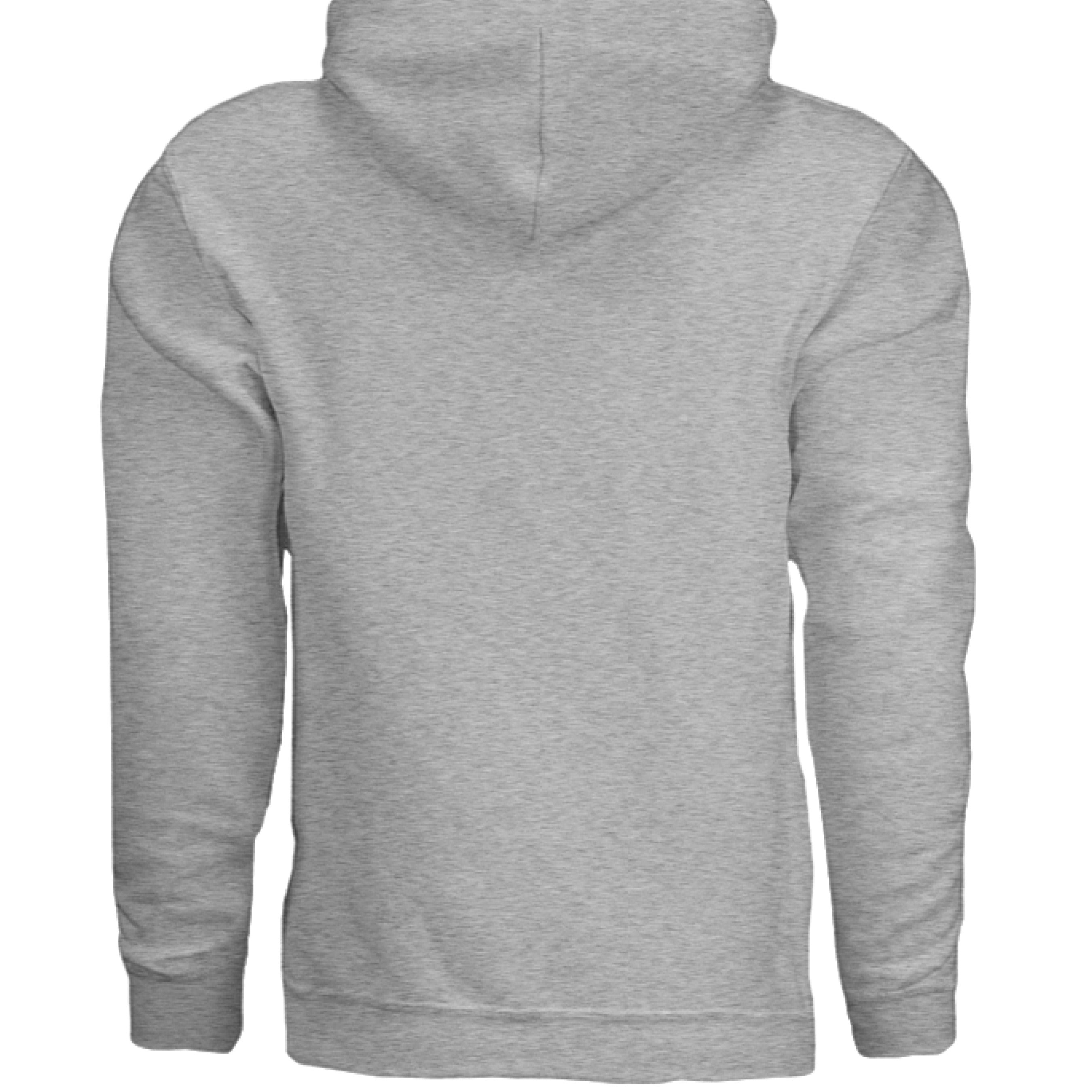 This is the Sport Grey Banana Slug Hoodie by Storm Garden Studio. This showcases the back of the hoodie. There's no illustration or images. It is against a white background.