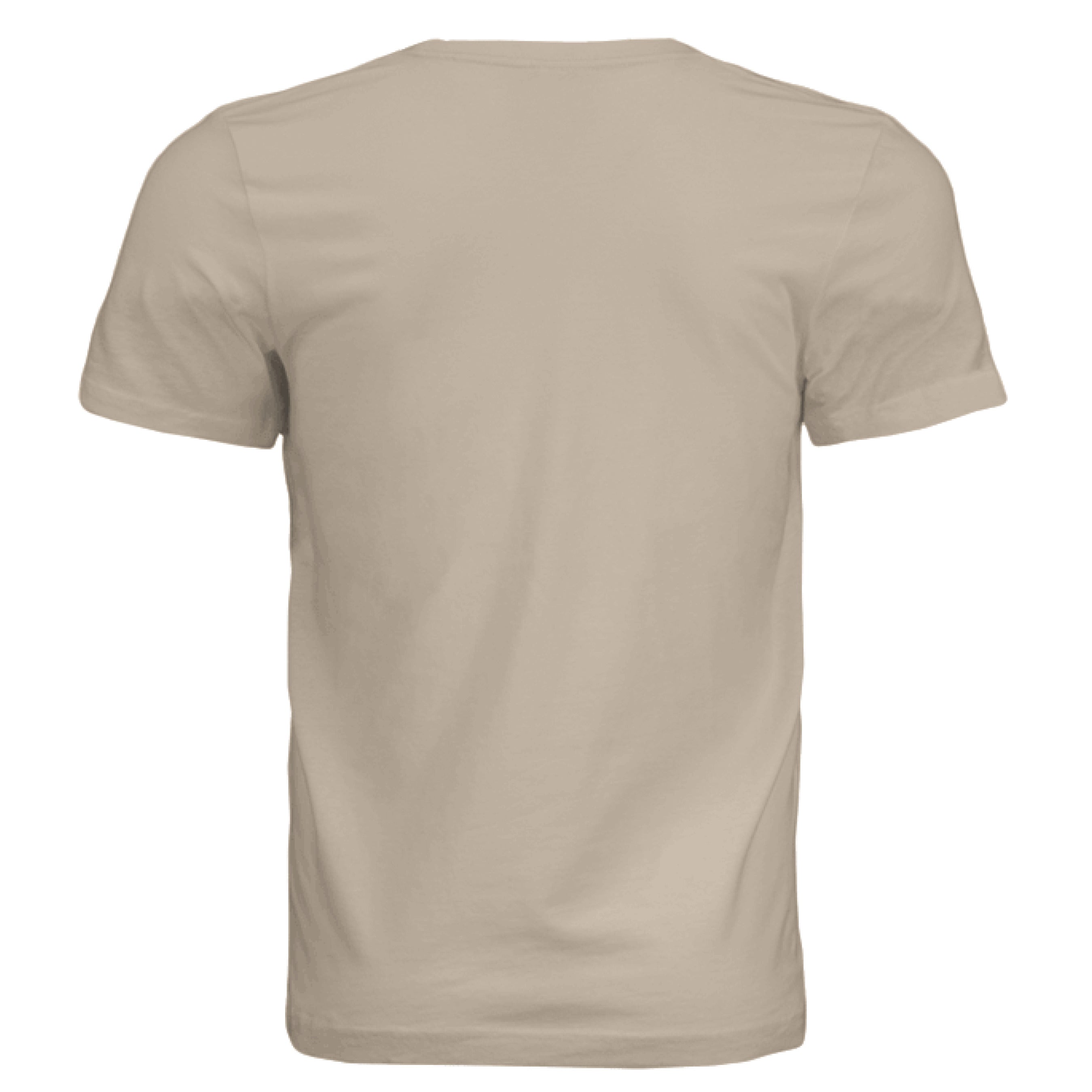 This is the Tan Beach Life T-Shirt by Lee Hansheng Studios. This showcases the back of the shirt. There's no images or illustrations. It is against a white background. 