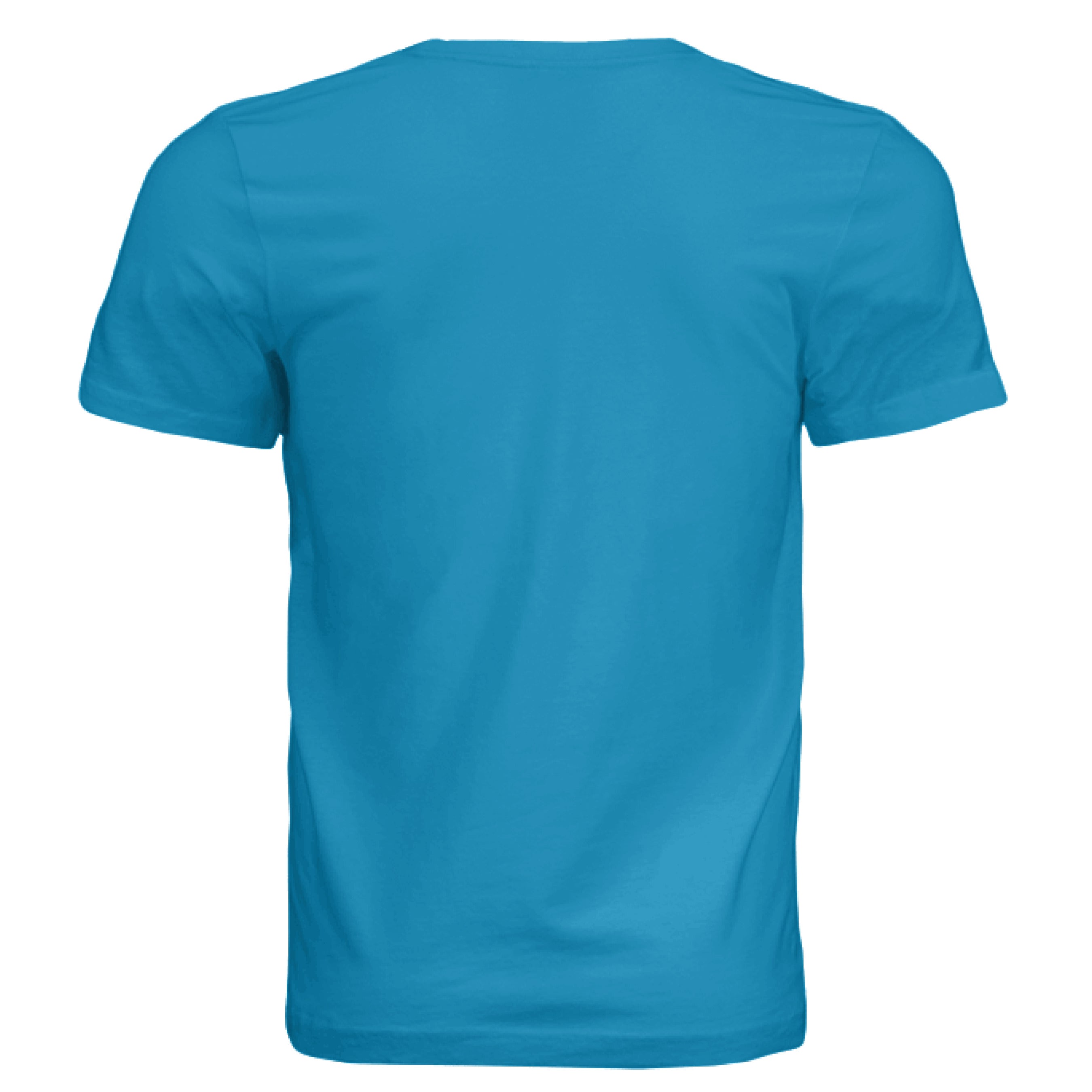 This is the Turquoise Beach Life T-Shirt by Lee Hansheng Studios. This showcases the back of the shirt. There's no images or illustrations. It is against a white background. 
