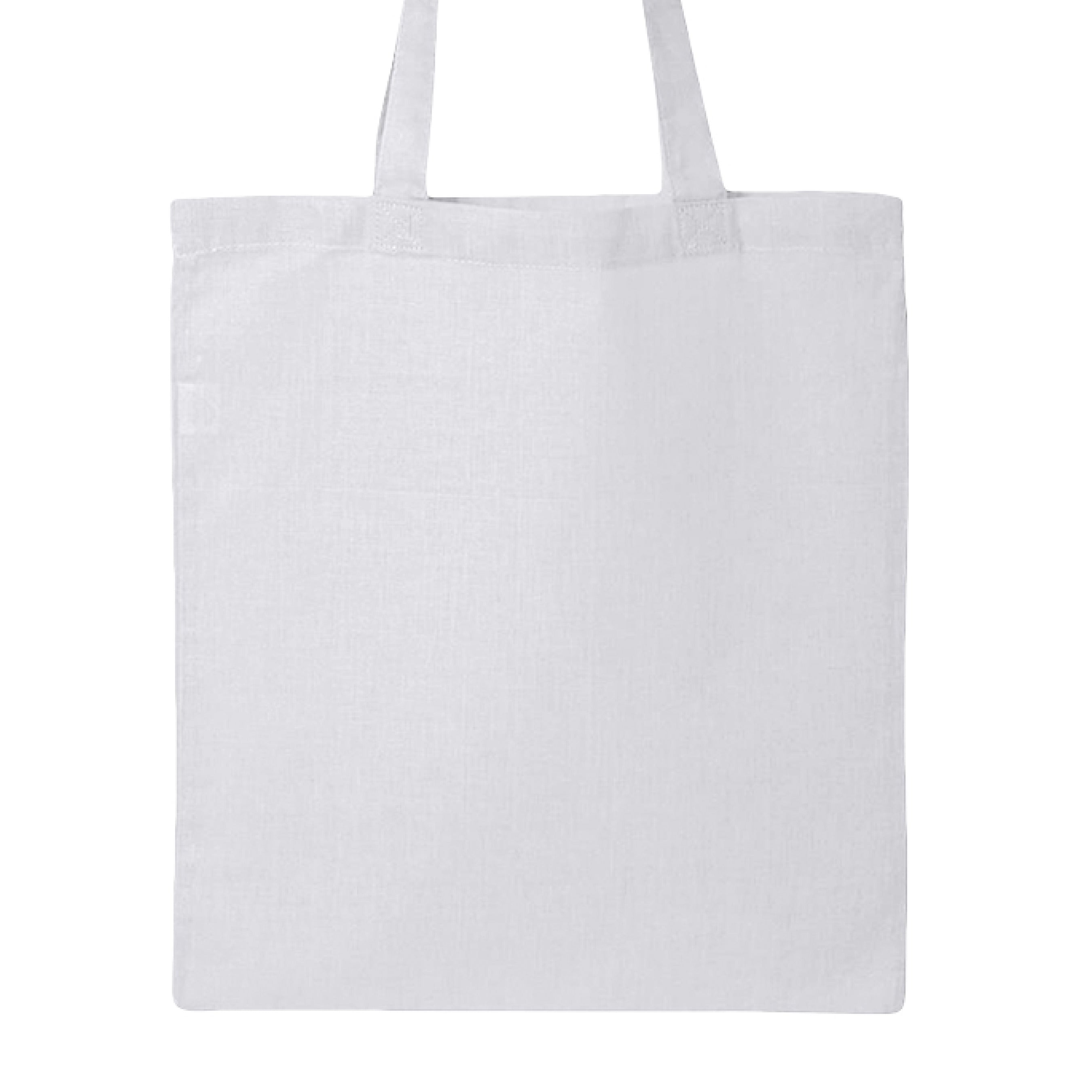 This is the White Mothman Boba Canvas Tote by Dazzle & Daggers Design. This is showcasing the back of the tote. There isn't any images or illustrations. It is against a white background. 