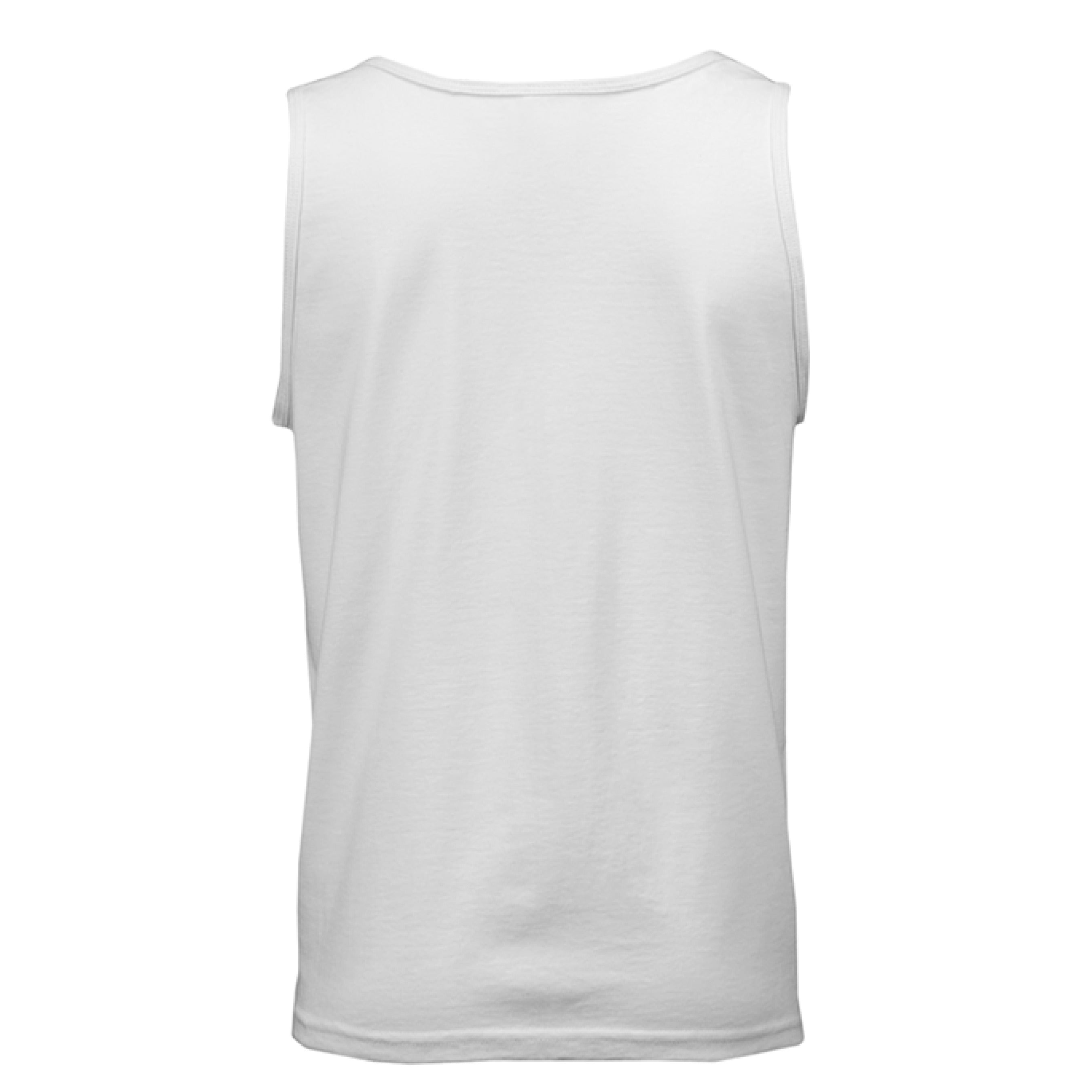 This is the White Mothman Boba Tank by Dazzle & Daggers Design. This is showcasing the back of the tank. There is no illustration or images. It is against a white background. 