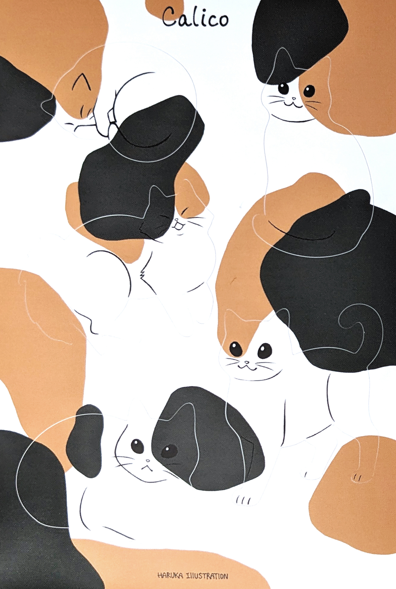 calico cat sticker sheet