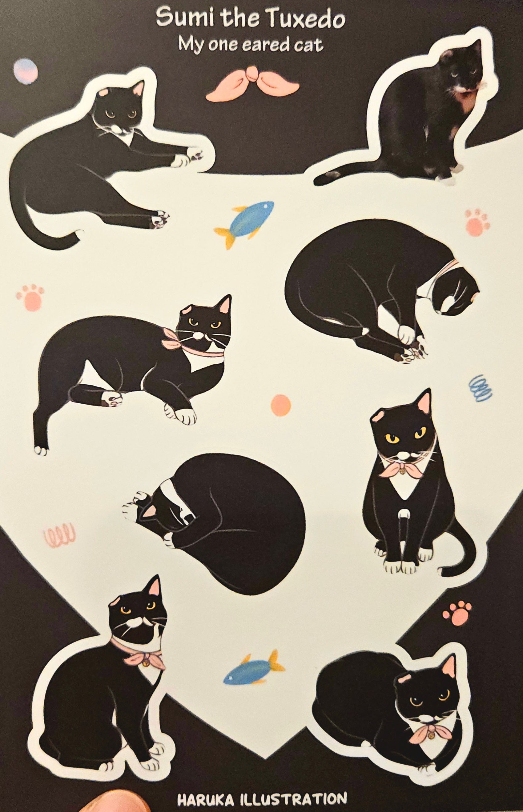 tuxedo cat sticker sheet
