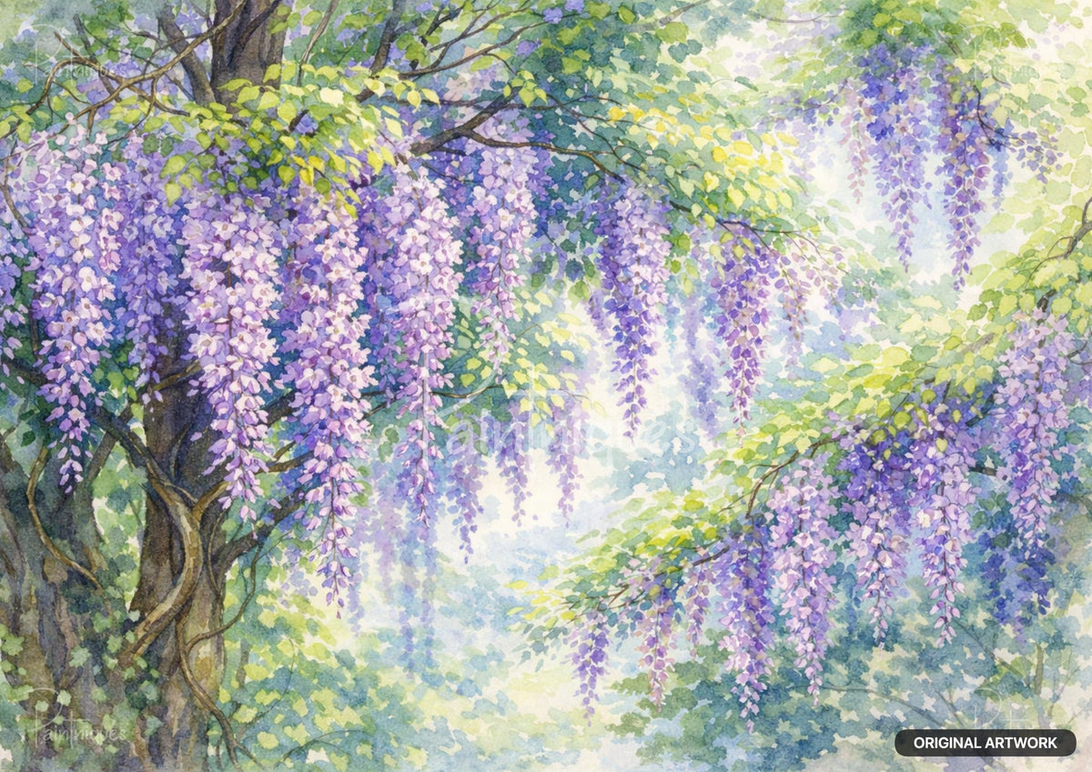 Wisteria at Dawn Decoupage Paper